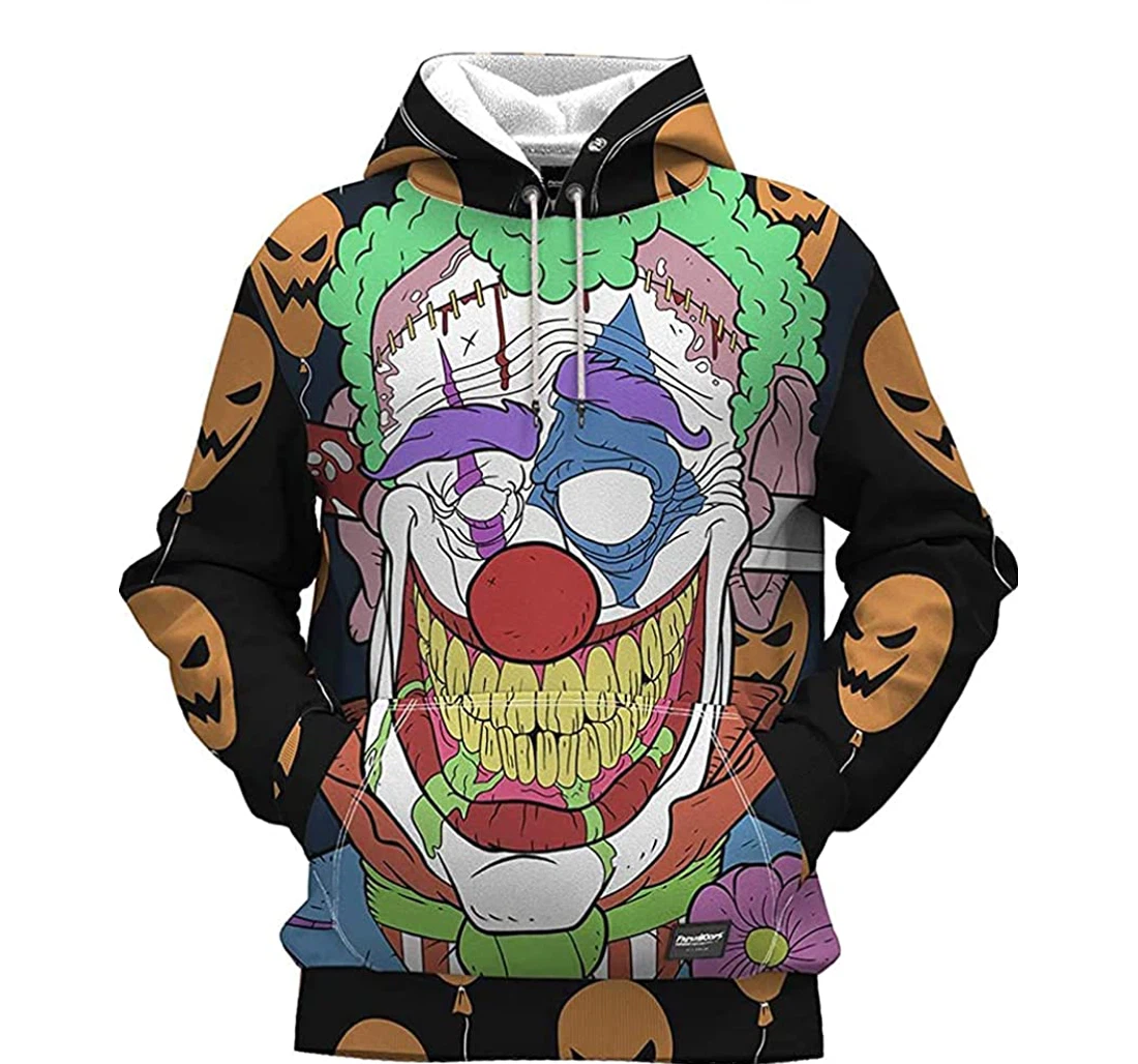 Halloween Clown Keep Smiling - 3D Printed Pullover Hoodie