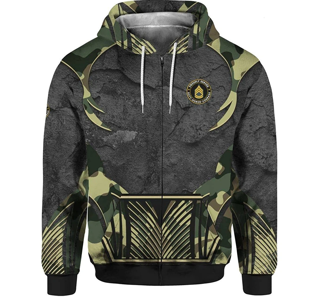 Proudly Served Us Army Veteran Shirts - 3D Printed Pullover Hoodie