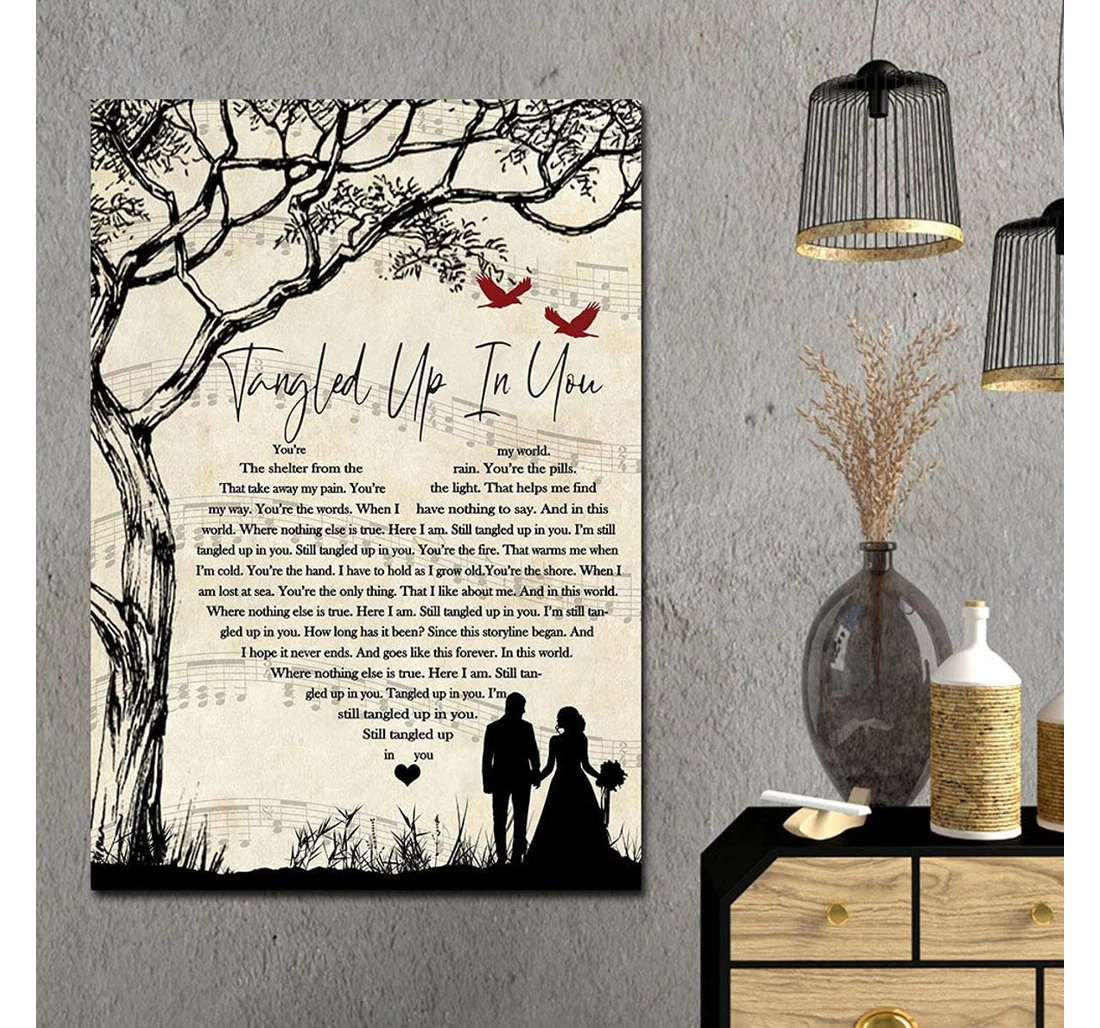 Poster, Canvas - Peronalized Tangled Up In You Lyric Song In The Usa Print Framed Wall Art