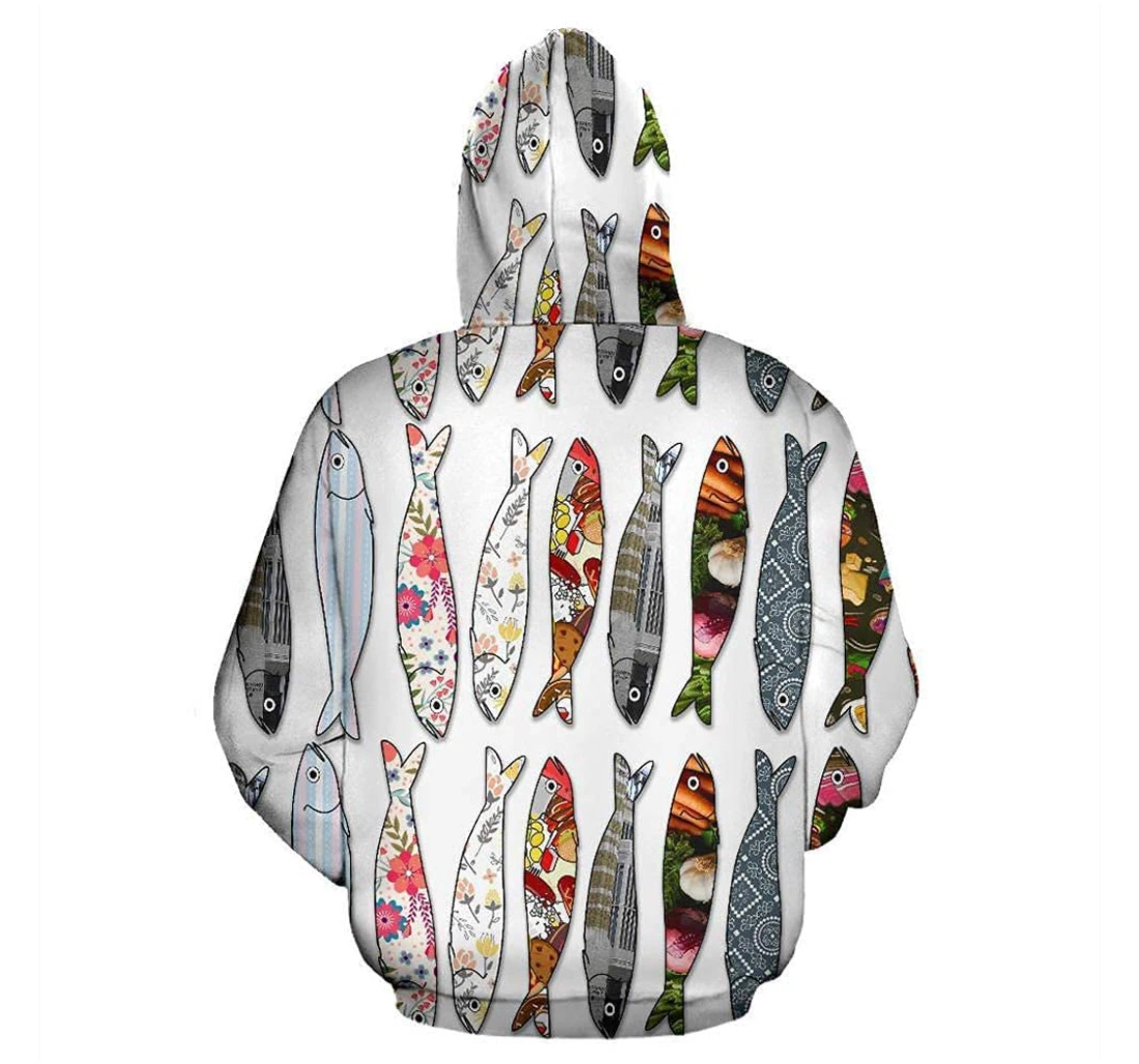 Fishing Color Pilchard - 3D Printed Pullover Hoodie