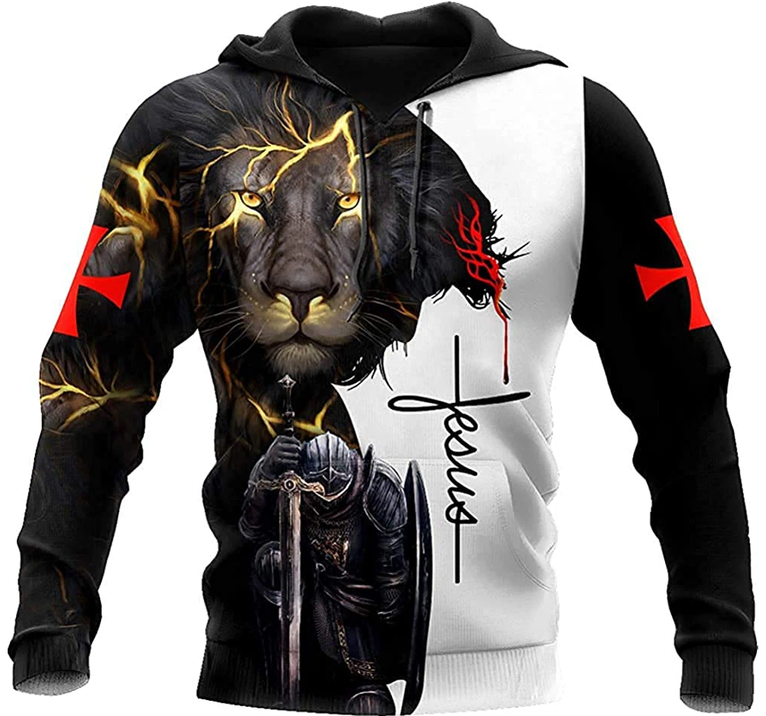 October Man A Child Of God A Man Of Faith A Warrior Of Christ - 3D Printed Pullover Hoodie