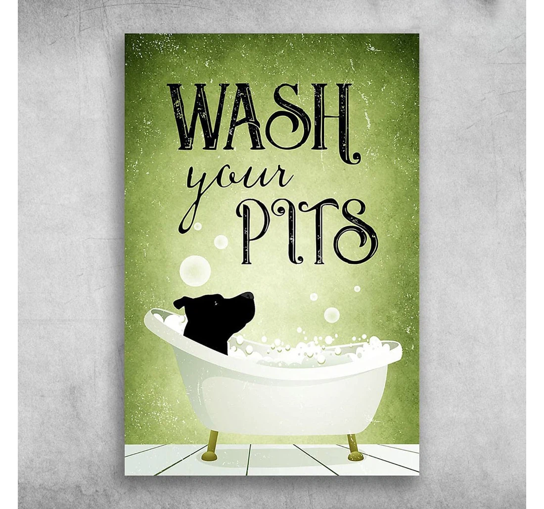 Poster, Canvas - Wash Your Pits Dogs Best Lovers Living In The Usa Print Framed Wall Art