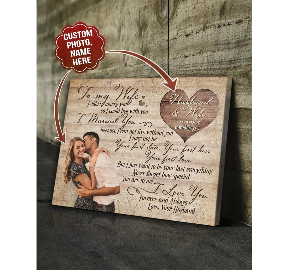 Poster, Canvas - Persionalized Couple To My Wife How Special You Are Gifts Wife The Best Valentine Gifts Custom Family In The Usa Print Framed Wall Art