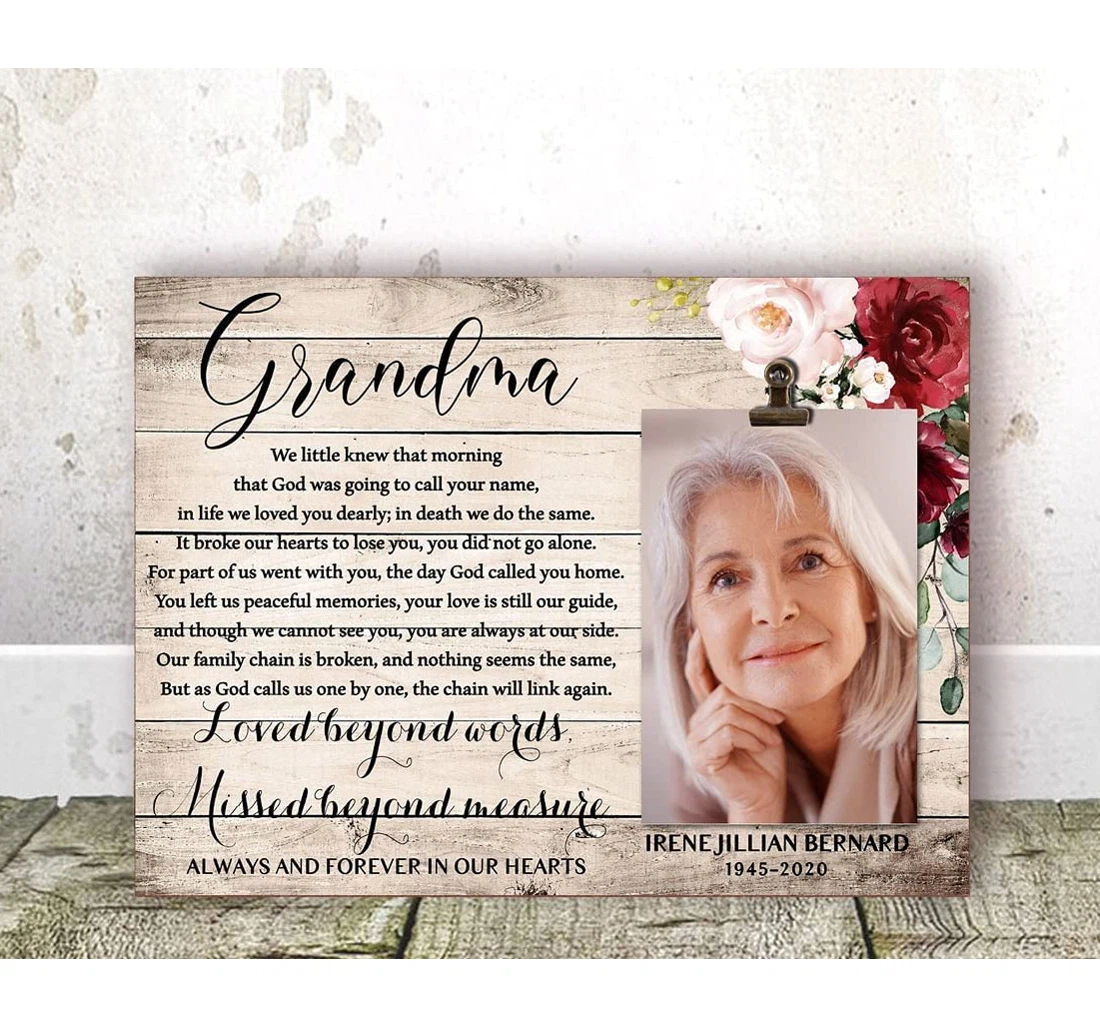 Poster, Canvas - Grandma Loss Memorial Sympathy Grandma Remembrance Grandma Memorial Bereavement Condolence Keepsake Grieving Mom Loss On Print Framed Wall Art