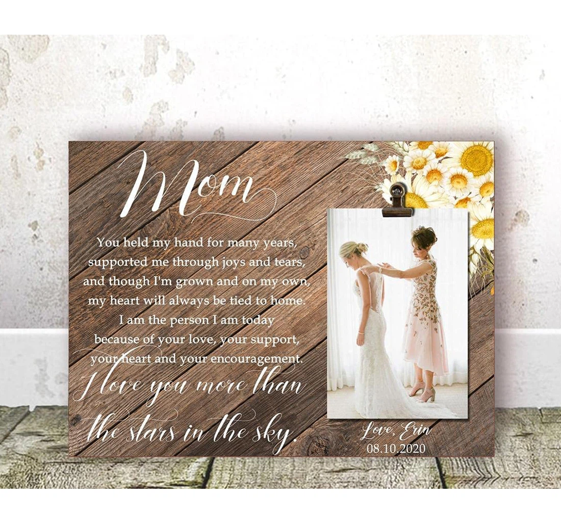Poster, Canvas - Mother Of The Bride From Daughter Mother Wedding Mom From Bride Wedding Bridal Party Rehearsal Dinner Mom From Bride On B Print Framed Wall Art