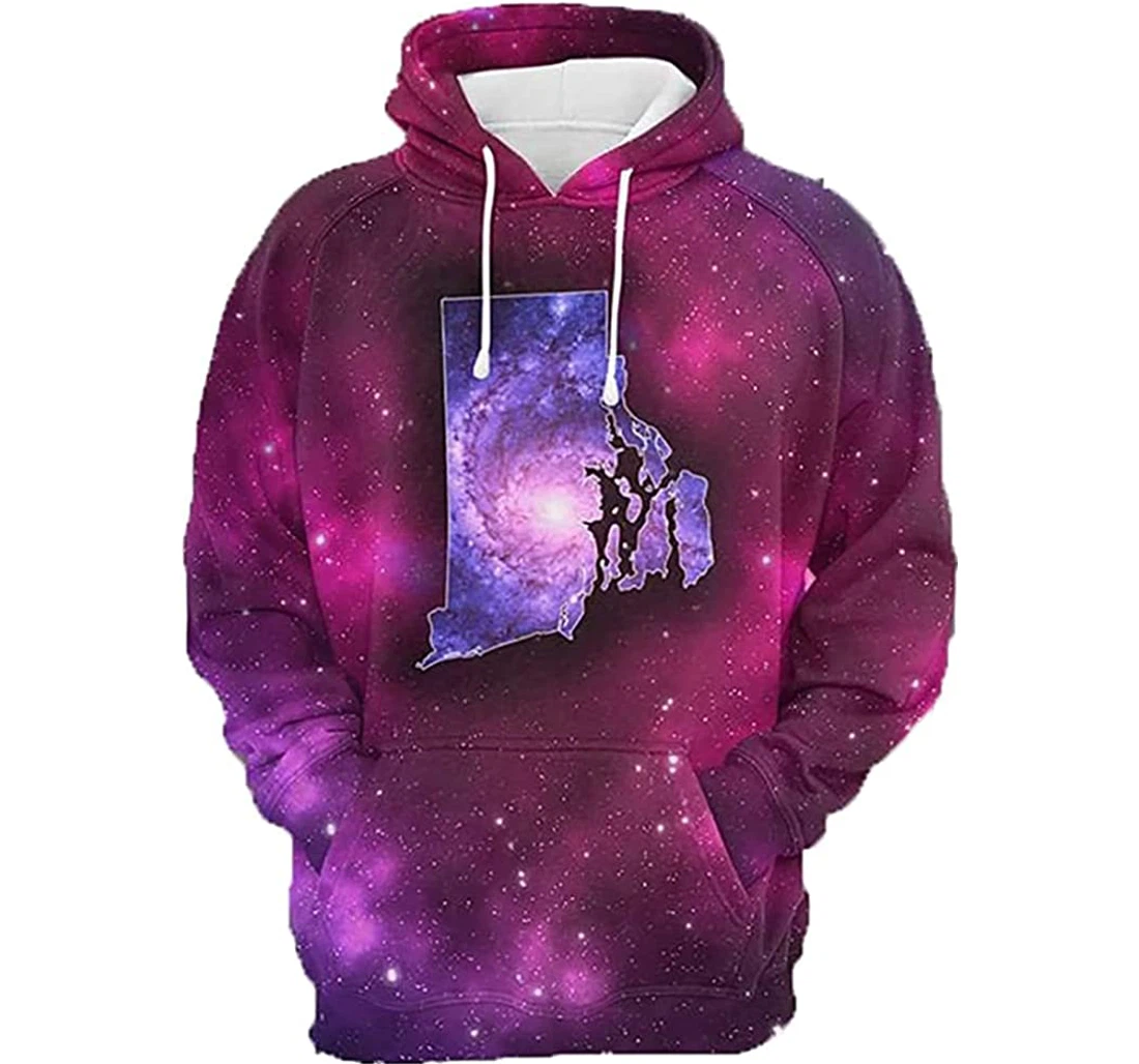 Rhode Island Purple Galaxy - 3D Printed Pullover Hoodie