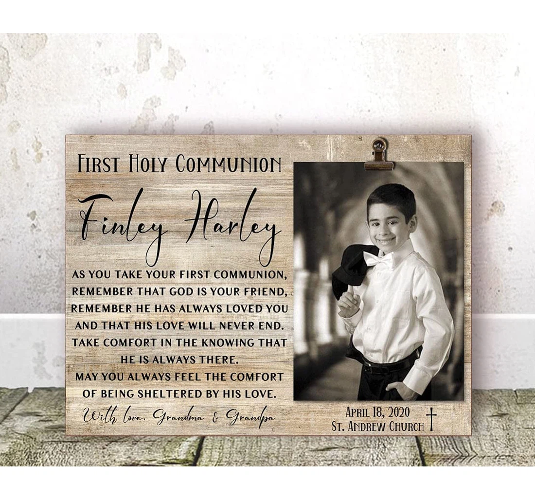 Poster, Canvas - Meaningful First Holy Communion Gifts First Holy Communion Grandson Communion From Grandparents Communion Nephew Communion On Christm Print Framed Wall Art