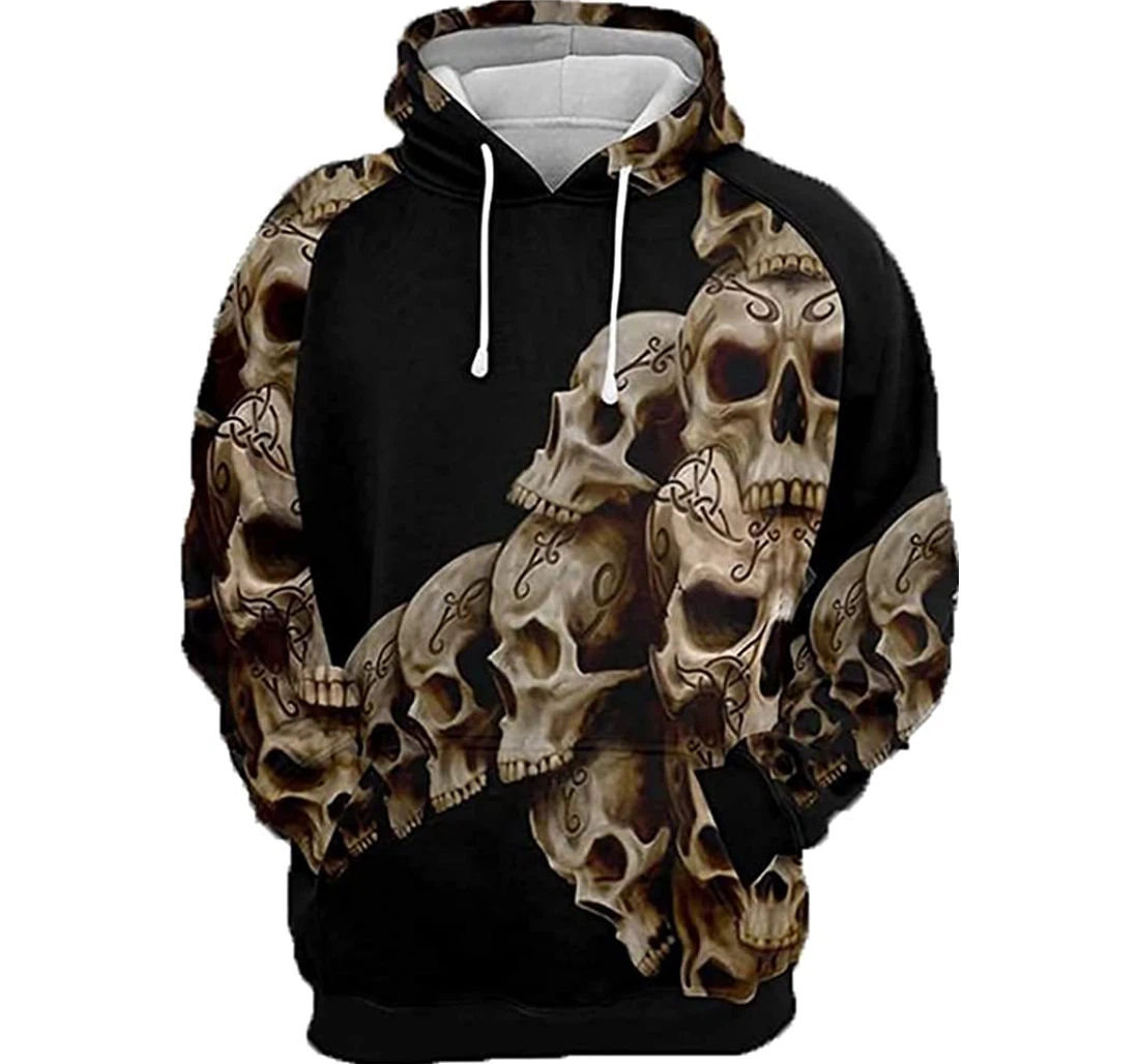 Skull Viking Gift Family - 3D Printed Pullover Hoodie