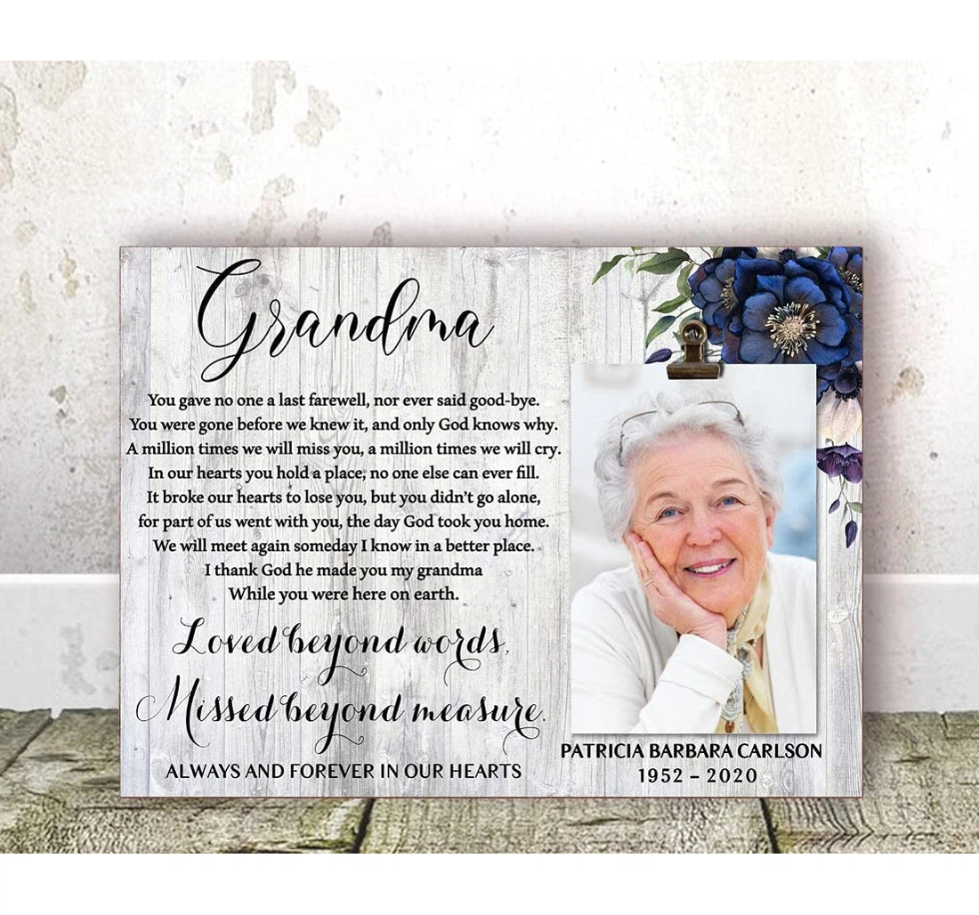 Poster, Canvas - Memorial Grandma Loss Of Grandma Loss Remembrance Grandma Memorial Personalized Grandma Mom Loss Memorial On Birt Print Framed Wall Art