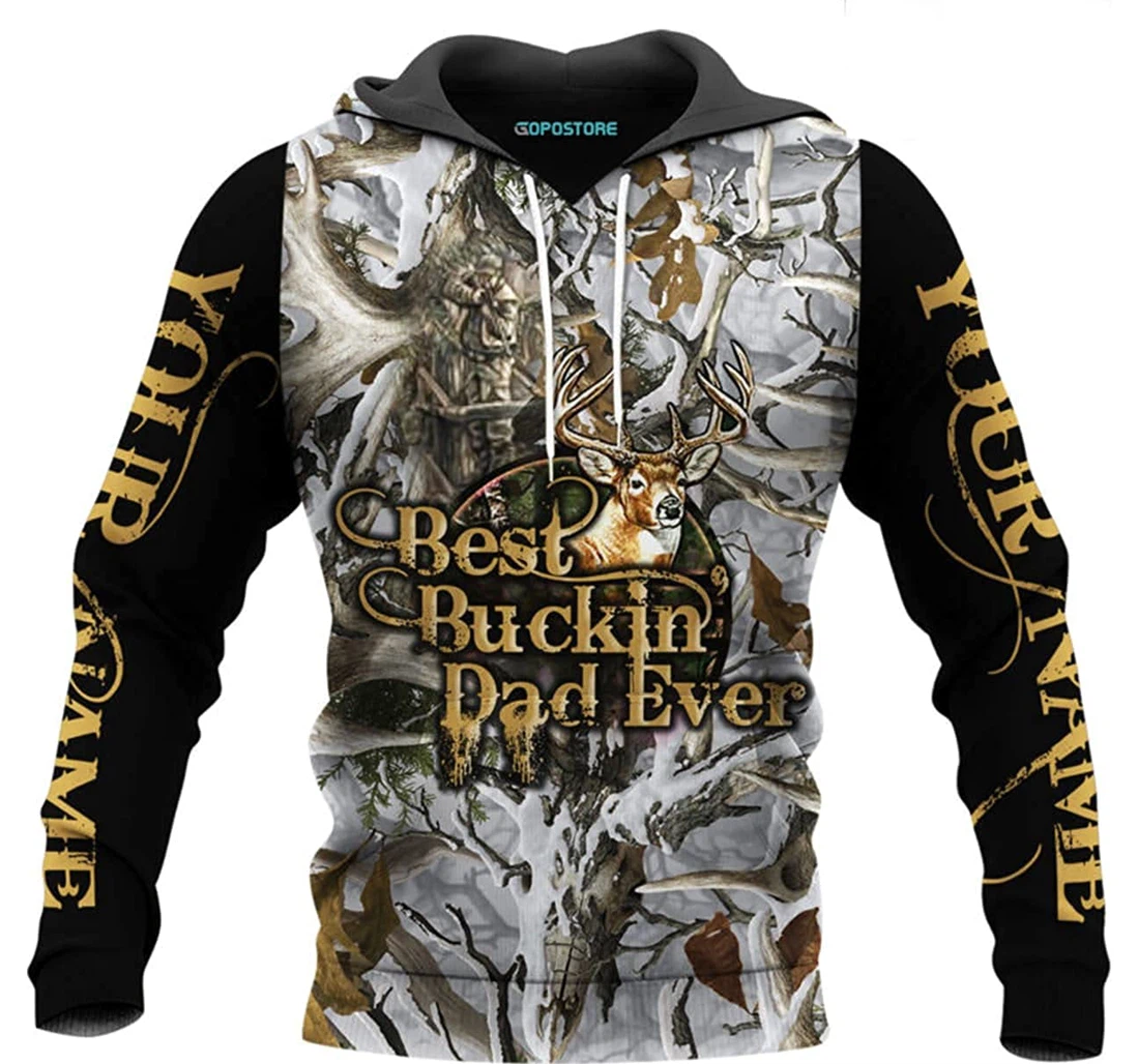 Personalized Best Buckin’ Dad Ever Fleece Short - 3D Printed Pullover Hoodie