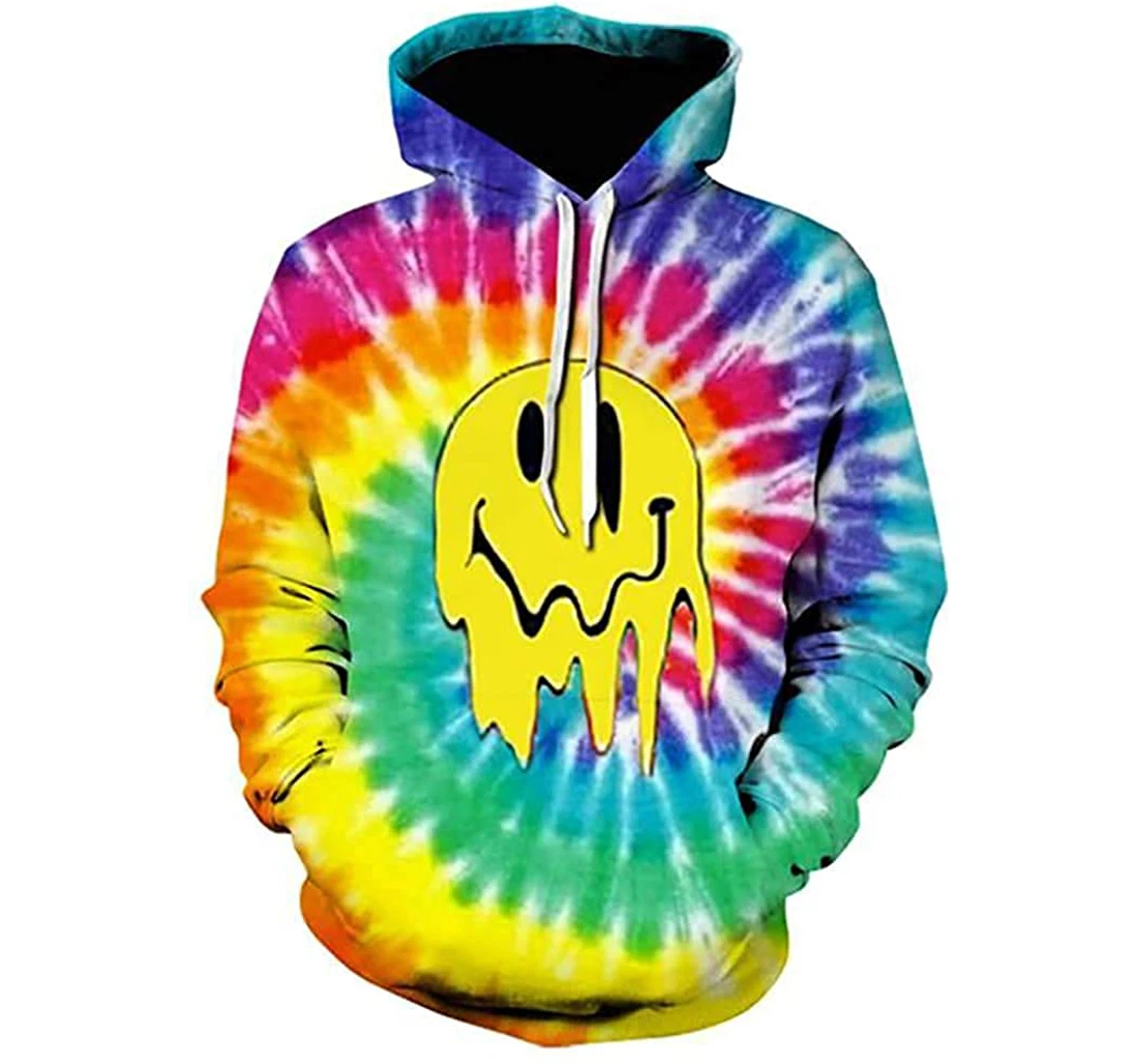 The Smile Melts Tie Dye - 3D Printed Pullover Hoodie