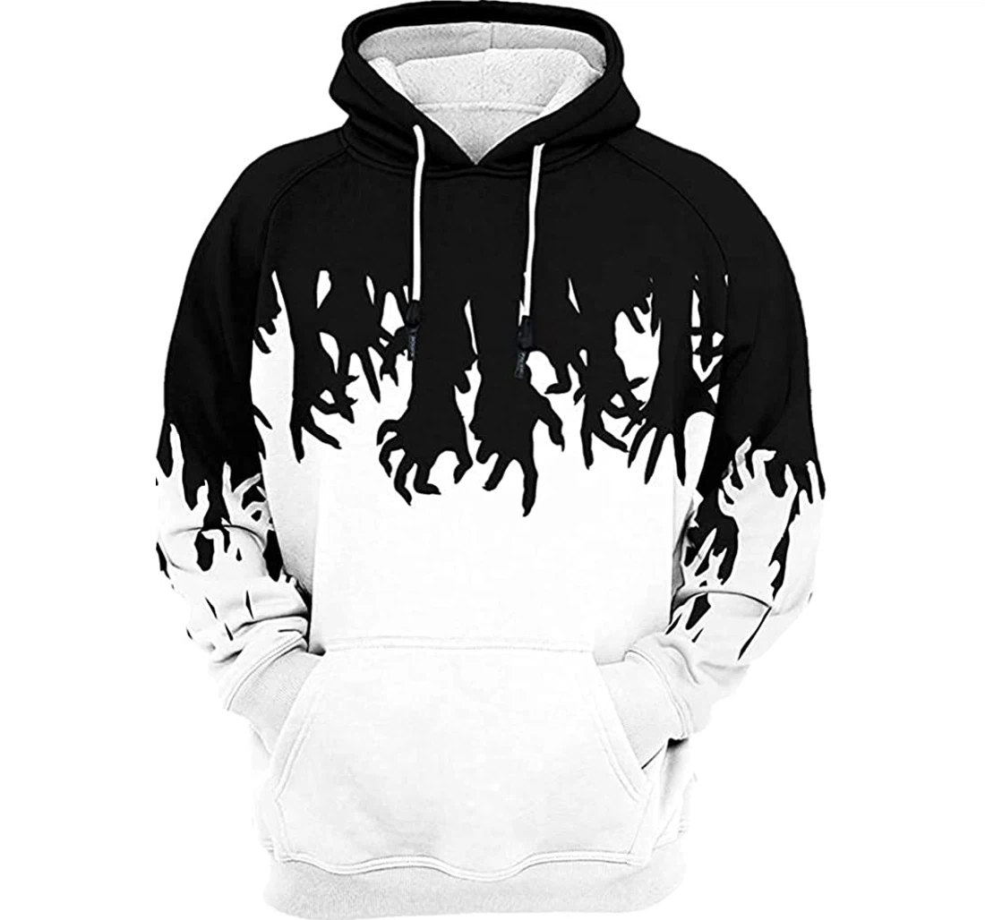 Halloween Zombies Hands - 3D Printed Pullover Hoodie