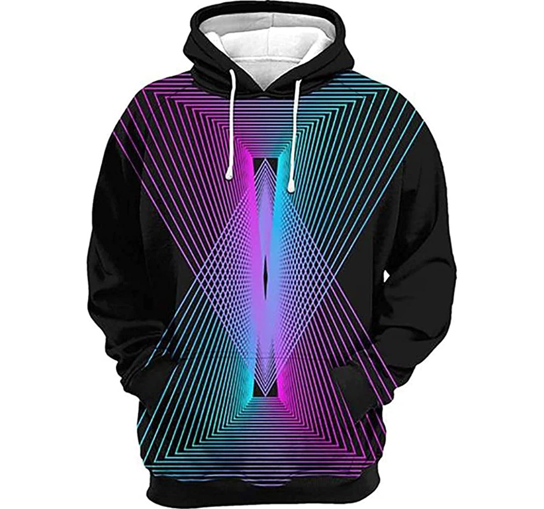 Screen Saver Blue And Pink - 3D Printed Pullover Hoodie