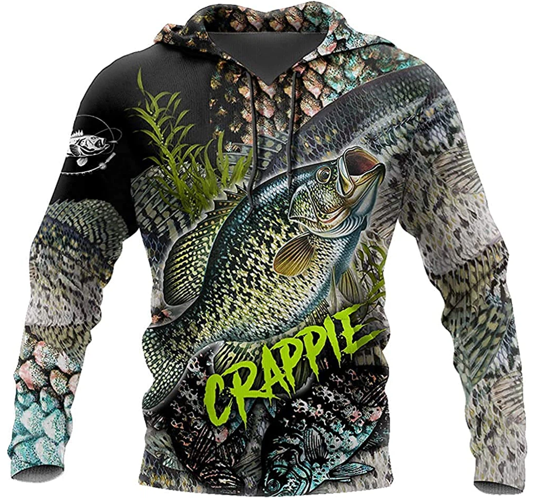 Crappie Fishing On Skin - 3D Printed Pullover Hoodie