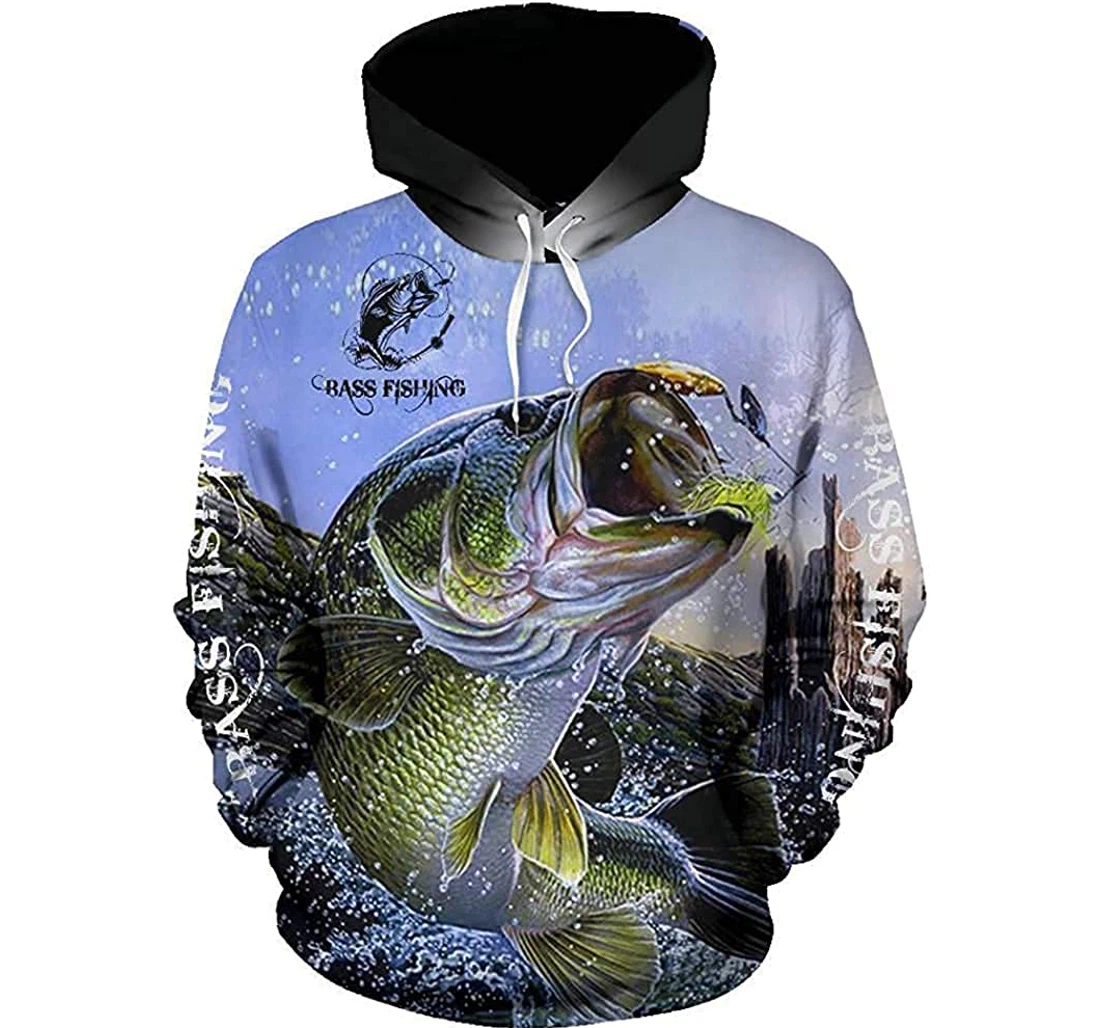 Fishing The Real Deal Bass Fishing - 3D Printed Pullover Hoodie