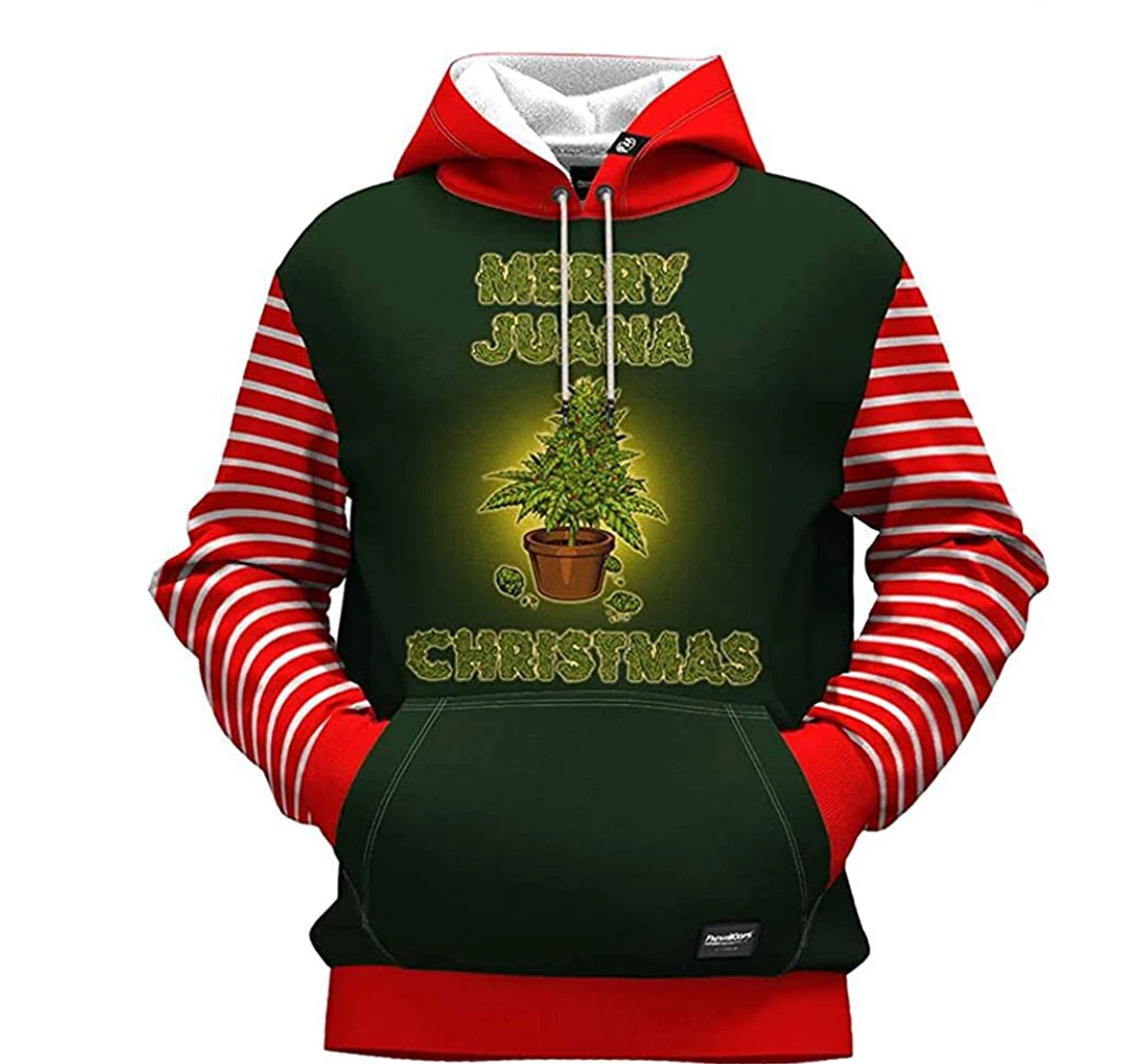 Merryjuana Christmas - 3D Printed Pullover Hoodie