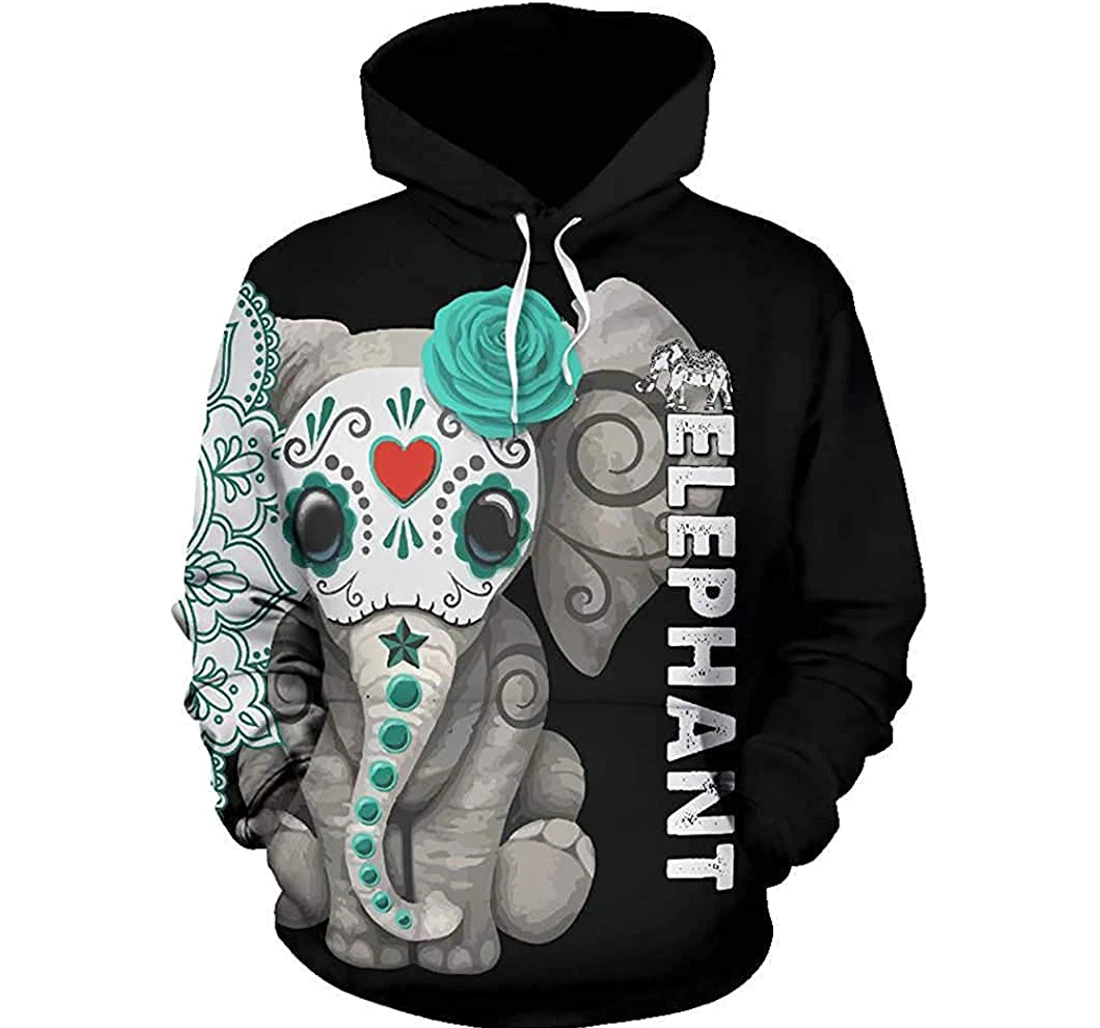 Sugar Elephant - 3D Printed Pullover Hoodie