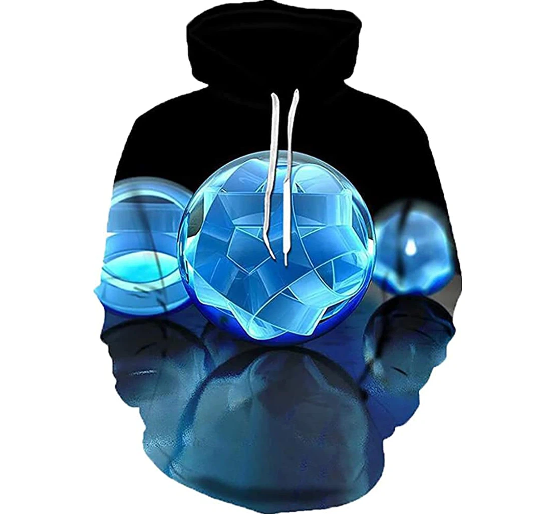 Blue Woven Ball - 3D Printed Pullover Hoodie