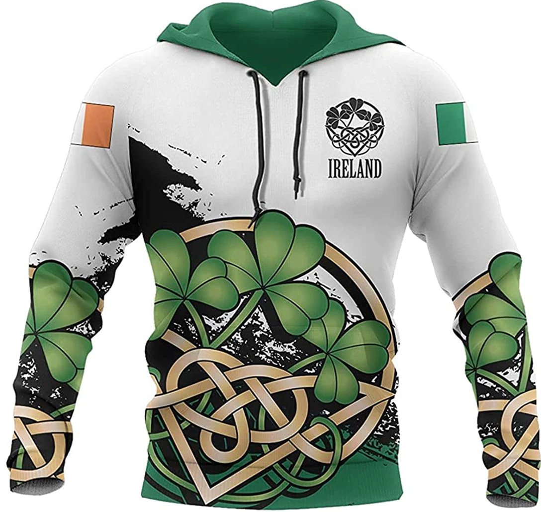 Happy St. Patrick's Day White - 3D Printed Pullover Hoodie