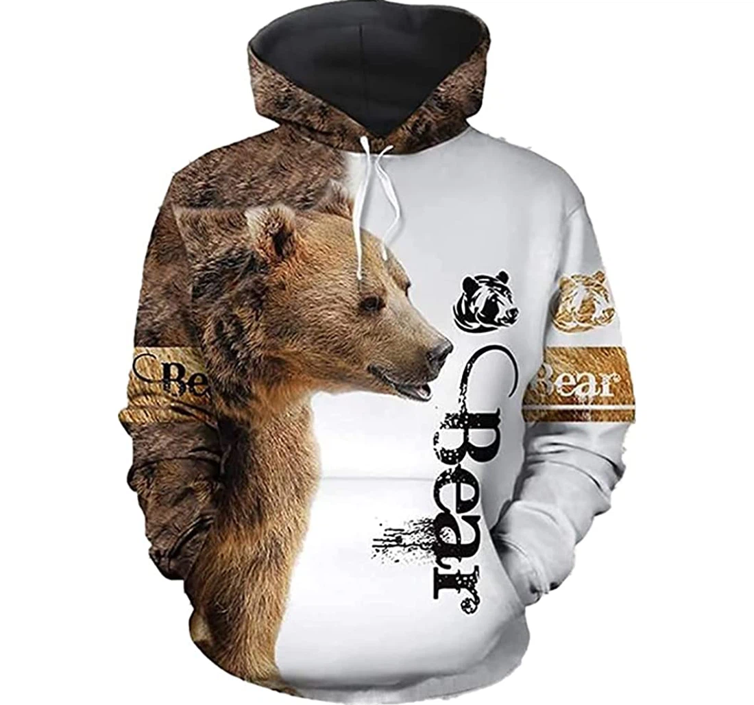 Brown Bear - 3D Printed Pullover Hoodie