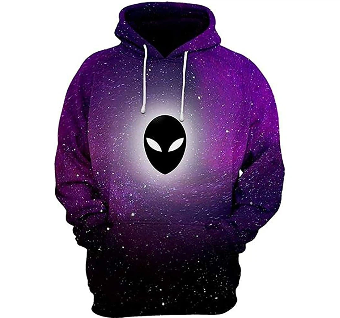 Purple Ufo Alien - 3D Printed Pullover Hoodie