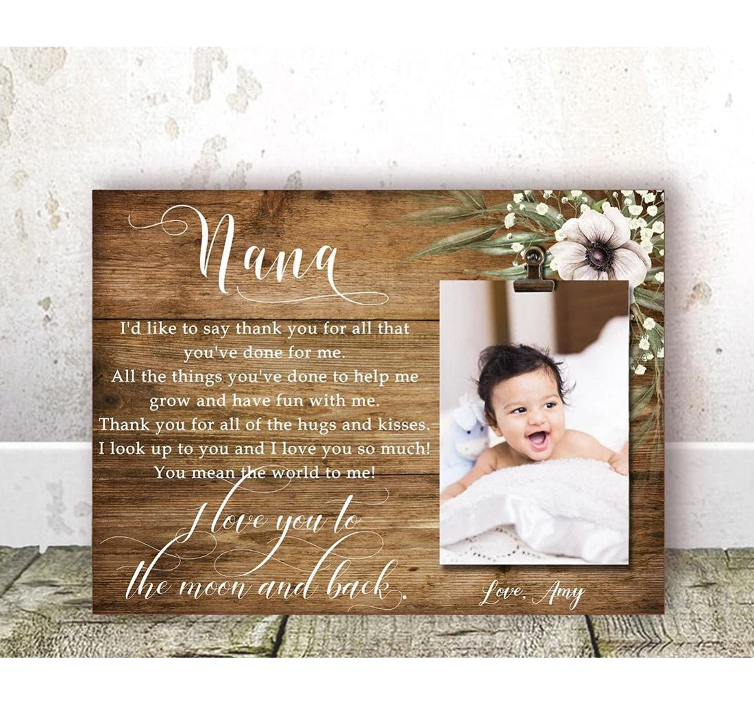 Poster, Canvas - Grandma Personalized Nana Mimi Grandma Birthday Grandma On Birth Print Framed Wall Art