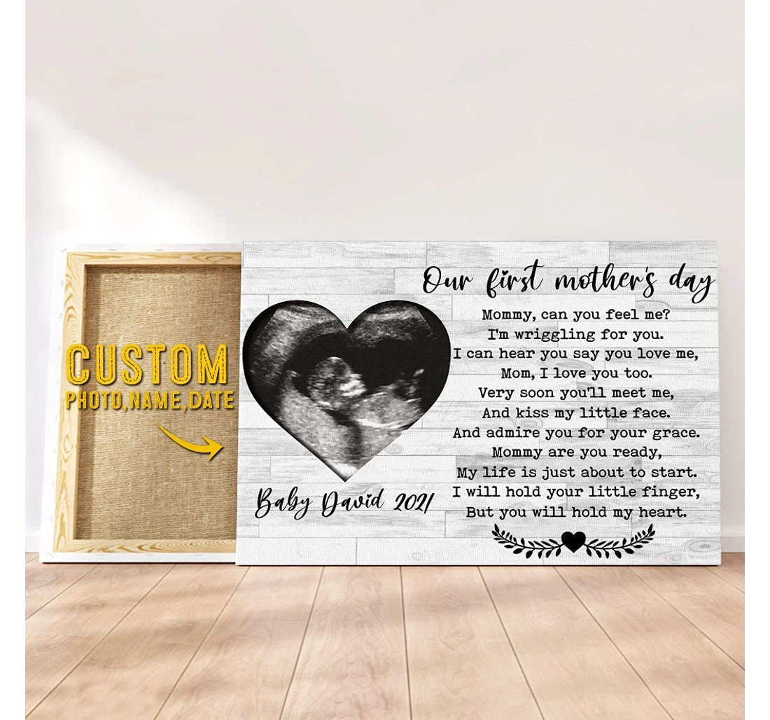 Poster, Canvas - Amazing Personalized Ultrasound Mothers Day Our First Mother's Day Baby Mom Art, Expecting Mom Gift On Birthday, Print Framed Wall Art