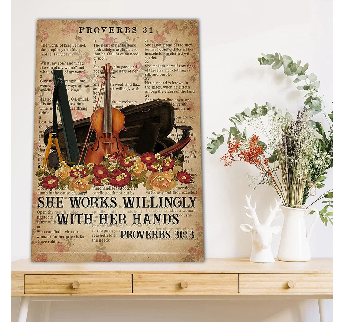 Poster, Canvas - Meaningful Meowchphrase Works Willingly With Hand Violin Violin Player Idea, In The Usa Print Framed Wall Art