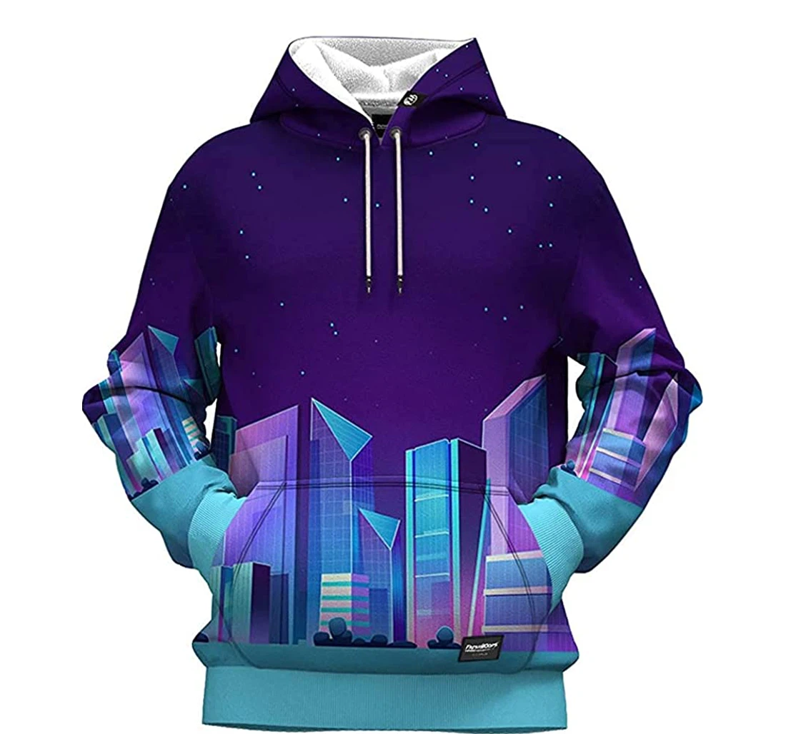 Midnight City - 3D Printed Pullover Hoodie