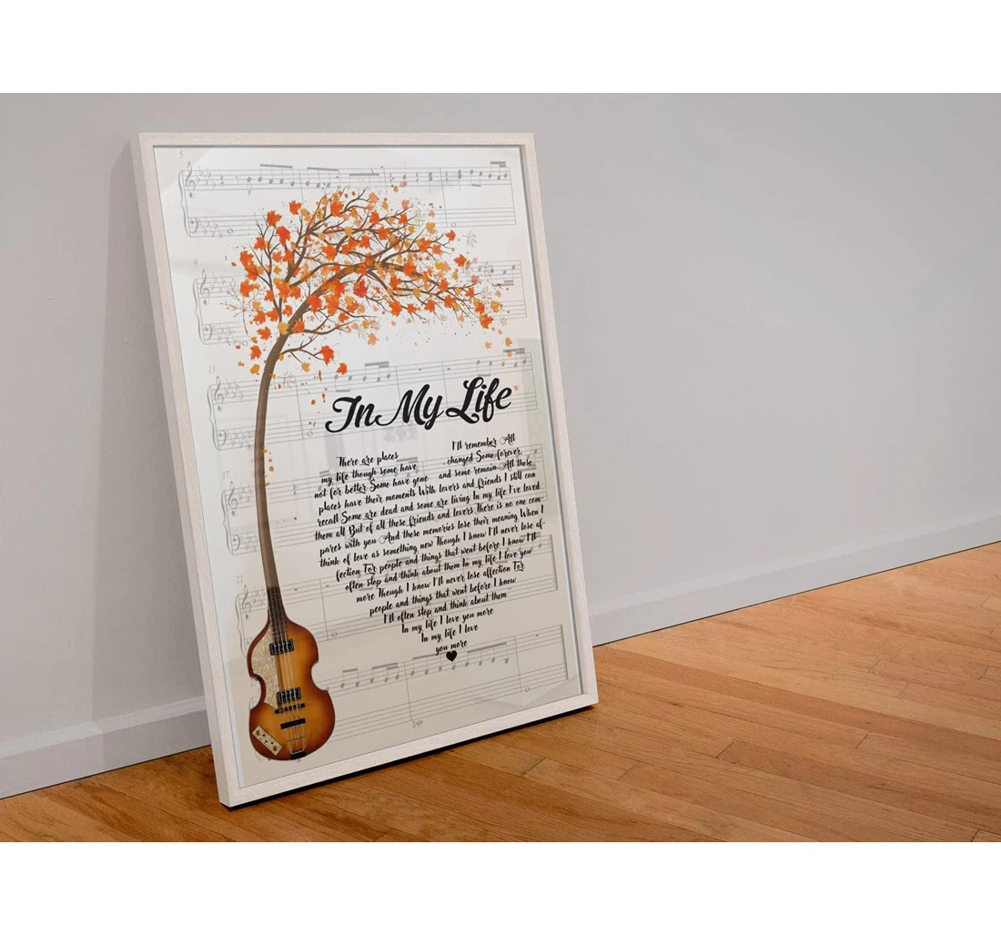 Poster, Canvas - Personalized Custom Name Date In My Life The Be.a.t.l.e.s Lyrics Song Lyrics Print, Love Song Couple, Lovers Print Framed Wall Art