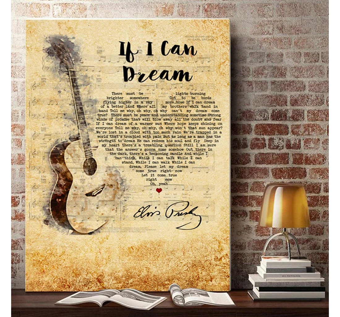 Poster, Canvas - If I Can Dream, There Must Be Lights Burning Brighter Somewhere In Living In The Usa Print Framed Wall Art