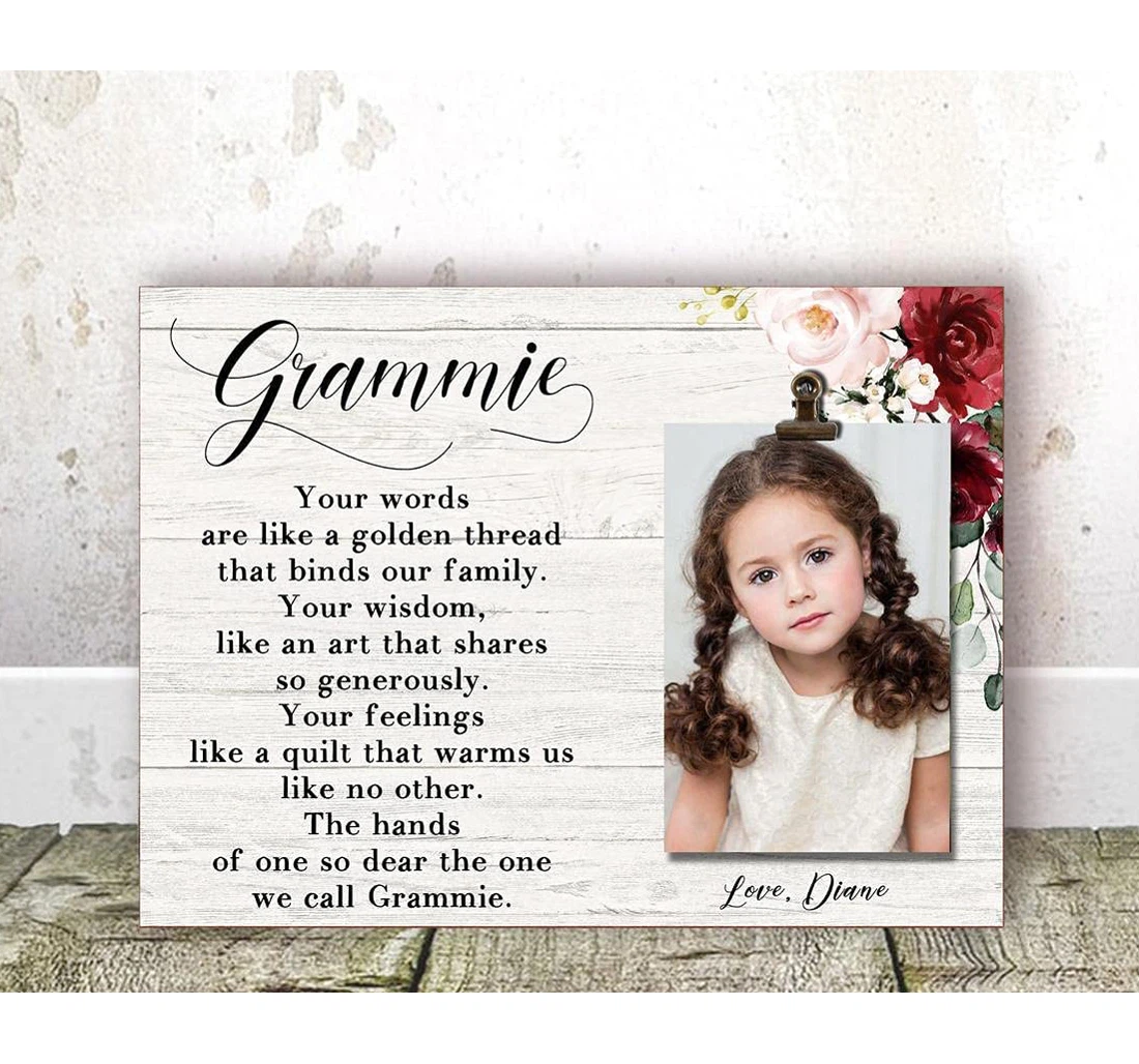 Poster, Canvas - Grandma Nana Mimi I Love You To The Moon And Back Grandma Personalized Gift On Bir Print Framed Wall Art