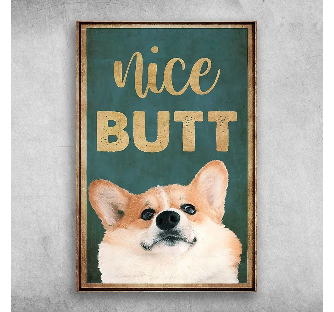 Poster, Canvas - Corgi Dog Nice Butt Gallery Best Pet Lovers In The Usa Print Framed Wall Art