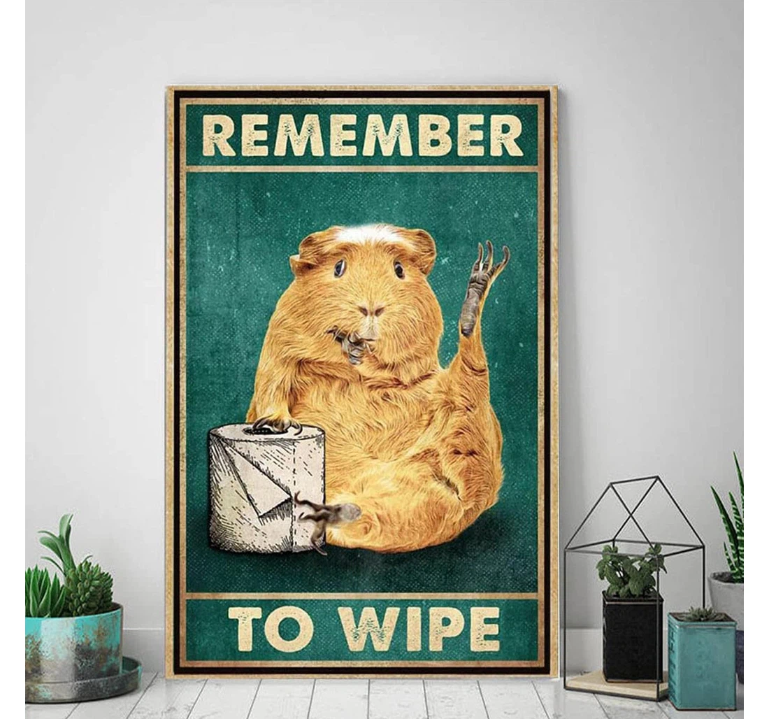 Poster, Canvas - Funny Hamster Remember To Wipe In The Usa Print Framed Wall Art