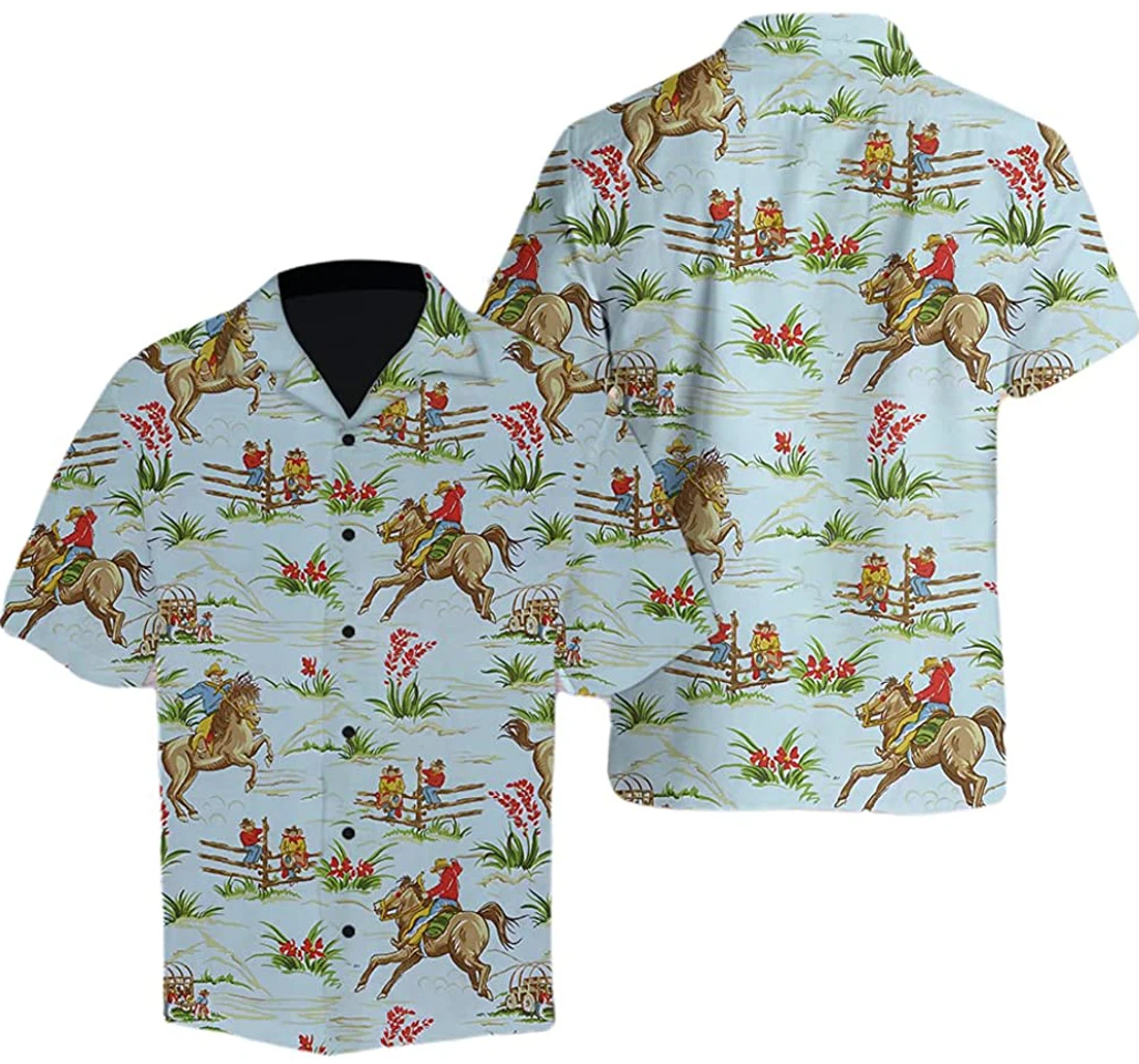 Personalized Amazing Cowboy Hawaiian Shirt, Button Up Aloha Shirt For Men, Women