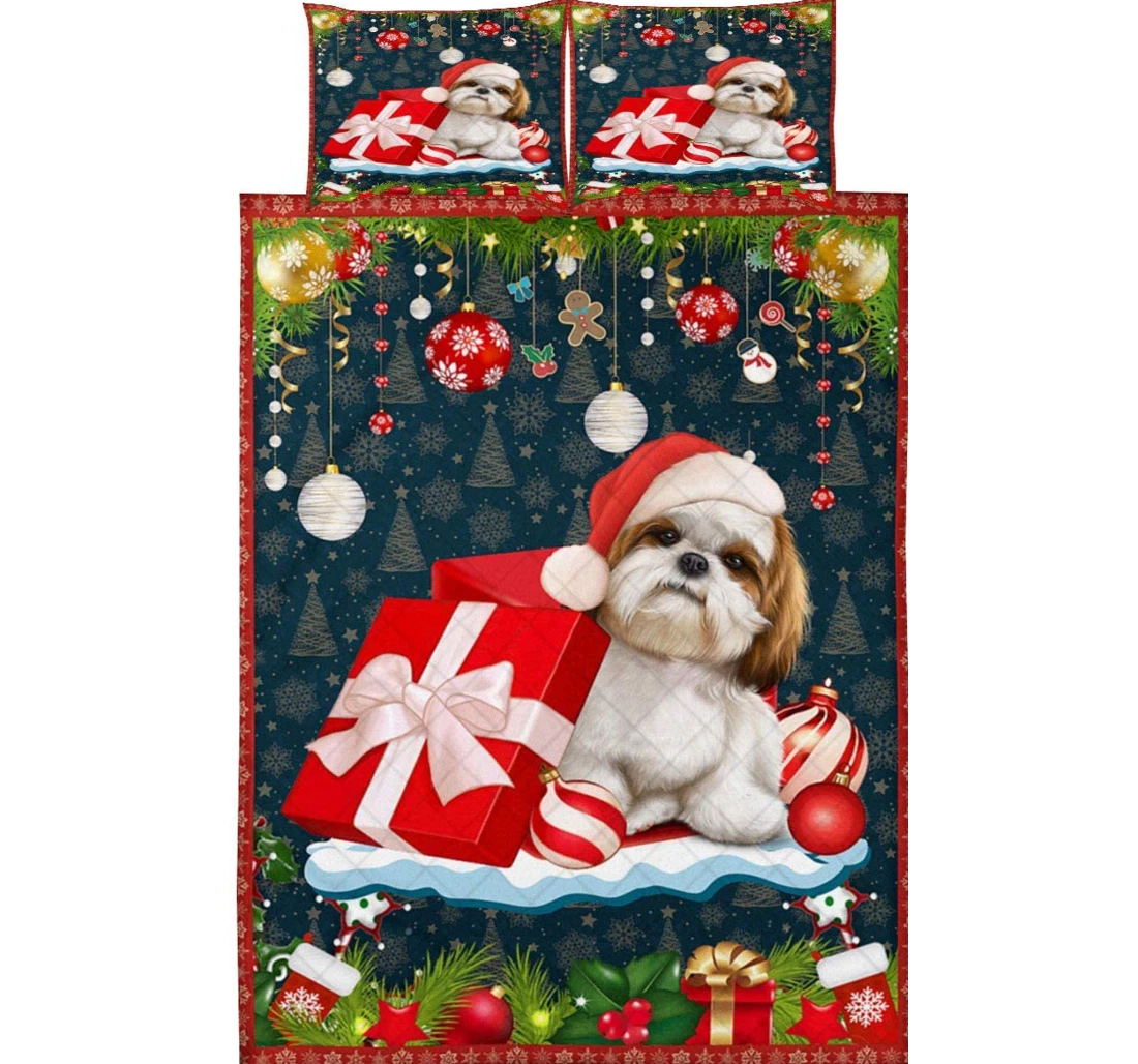 Bedding Set - Cute Dog Gift - Special Gift Christmas Warm Included 1 Ultra Soft Duvet Cover or Quilt and 2 Lightweight Breathe Pillowcases