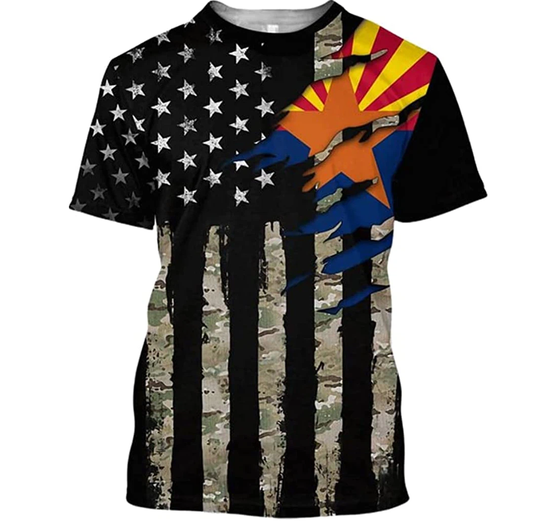 Arizona Camo Flag Beautiful American - 3D Printed T-shirt