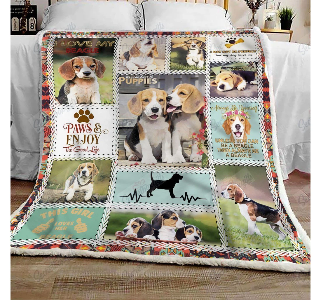 Throw Blanket, Quilt - Beagle Always Be Yourself Unless You Can Be A Beagle Sherpa Fleece