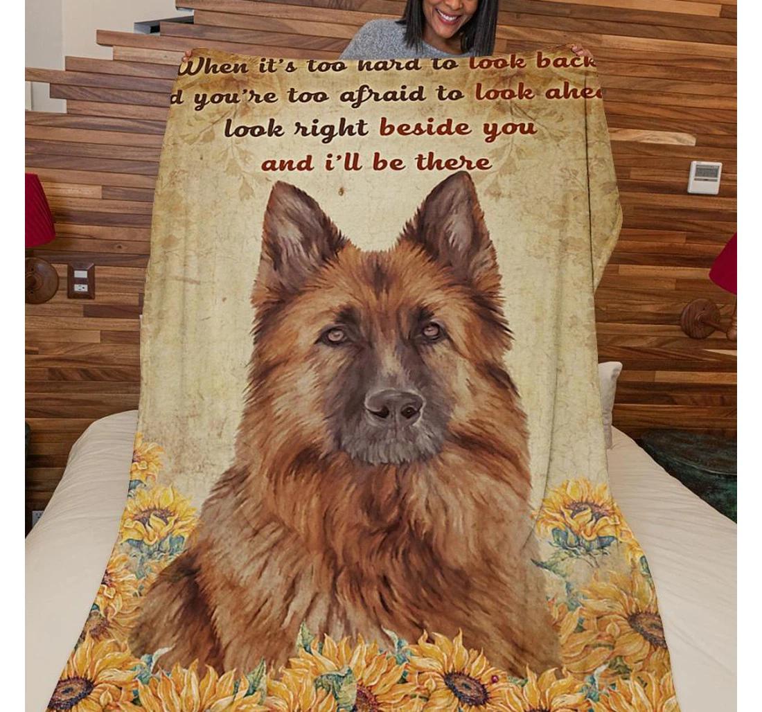 Throw Blanket, Quilt - German Shepherd My German Shepherd I Will Be There Sherpa Fleece