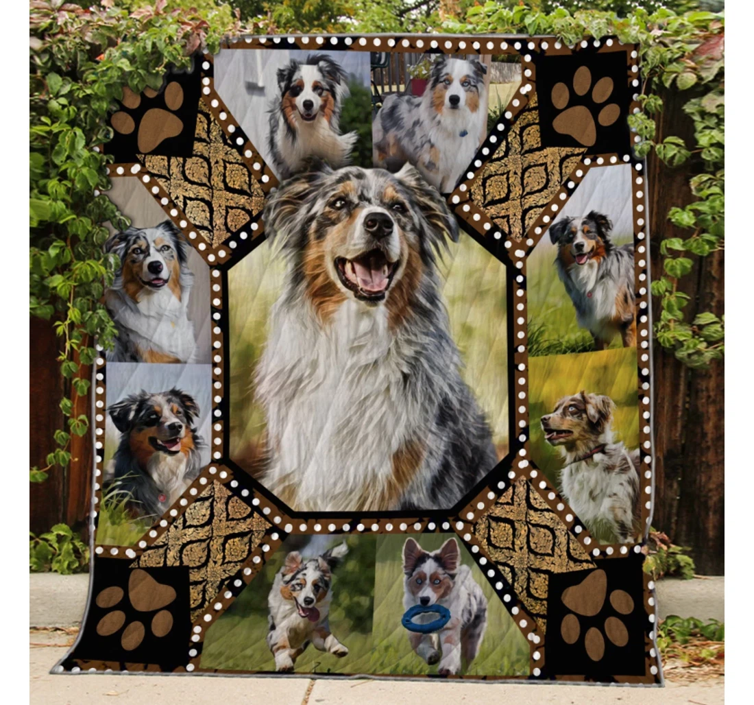 Throw Blanket, Quilt - Australian Shepherd Do You Want Me Sherpa Fleece