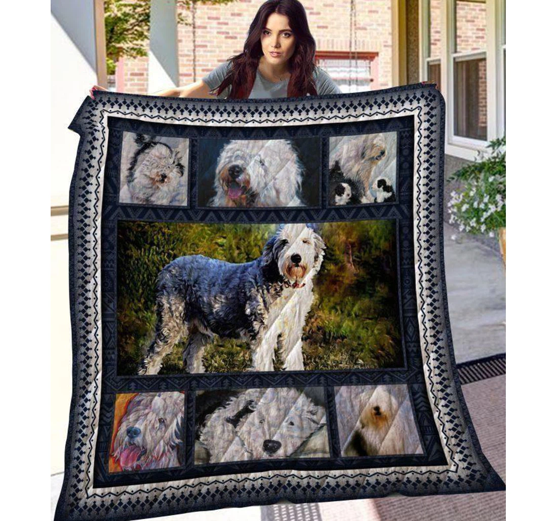 Throw Blanket, Quilt - Old English Sheepdog Life Is Great To Have A Dog Sherpa Fleece