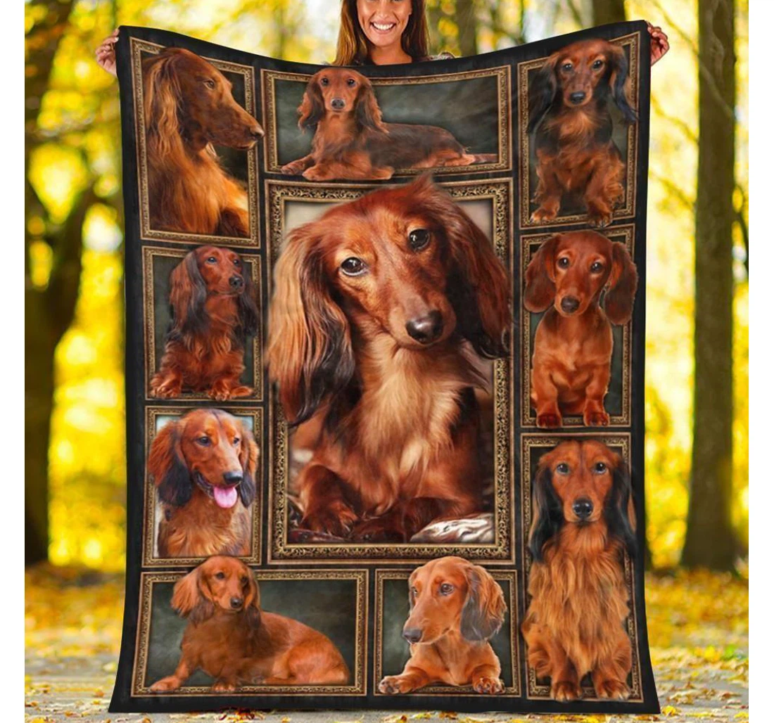 Throw Blanket, Quilt - Dachshund Lovely Dachshund Dog Sherpa Fleece