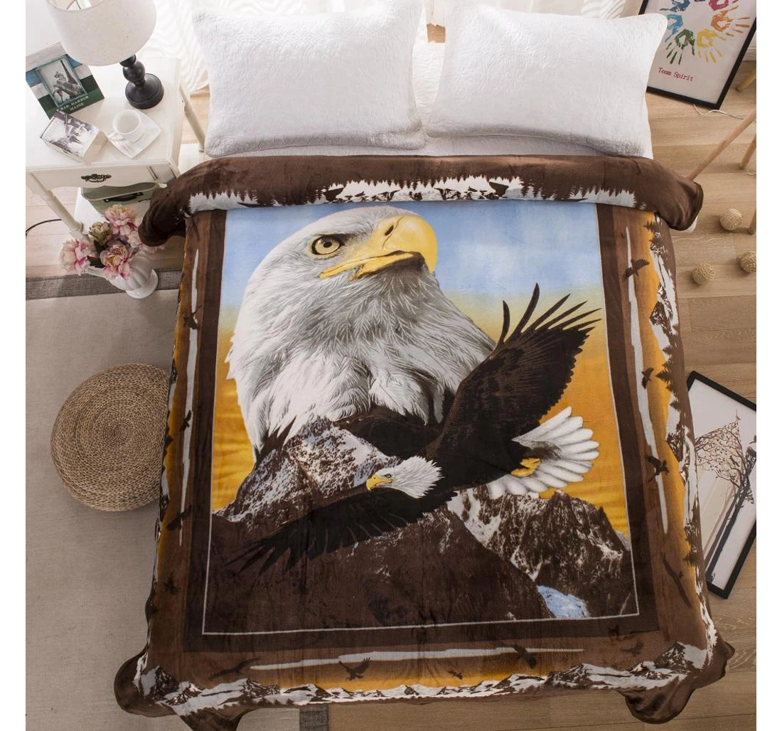 Throw Blanket, Quilt - Eagle Your Strength Sherpa Fleece