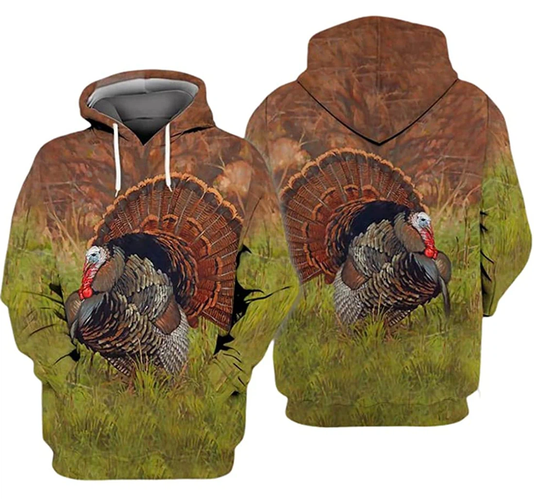 Hunter Turkey Art Included - 3D Printed Pullover Hoodie