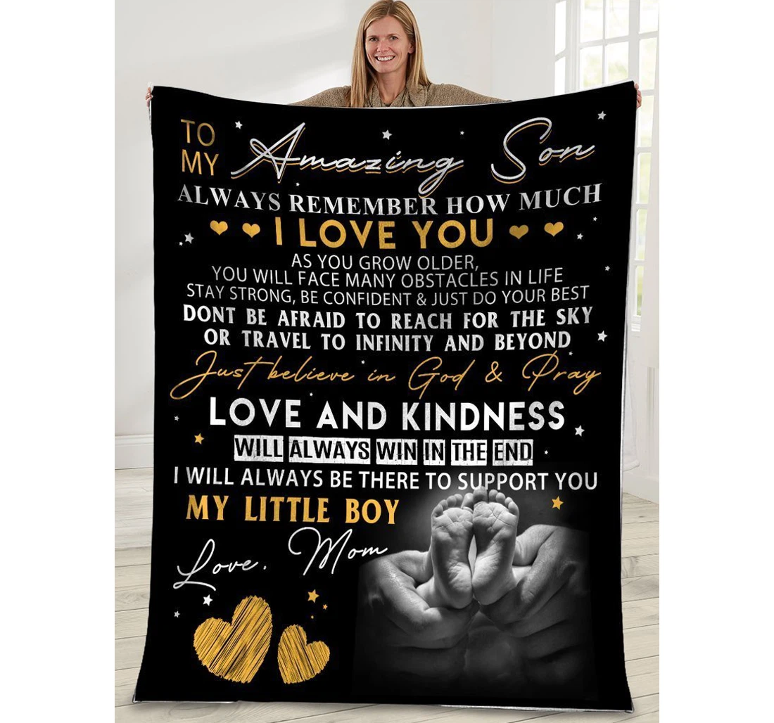 Throw Blanket, Quilt - To My Son Family I Will Always Be There To Support You Sherpa Fleece