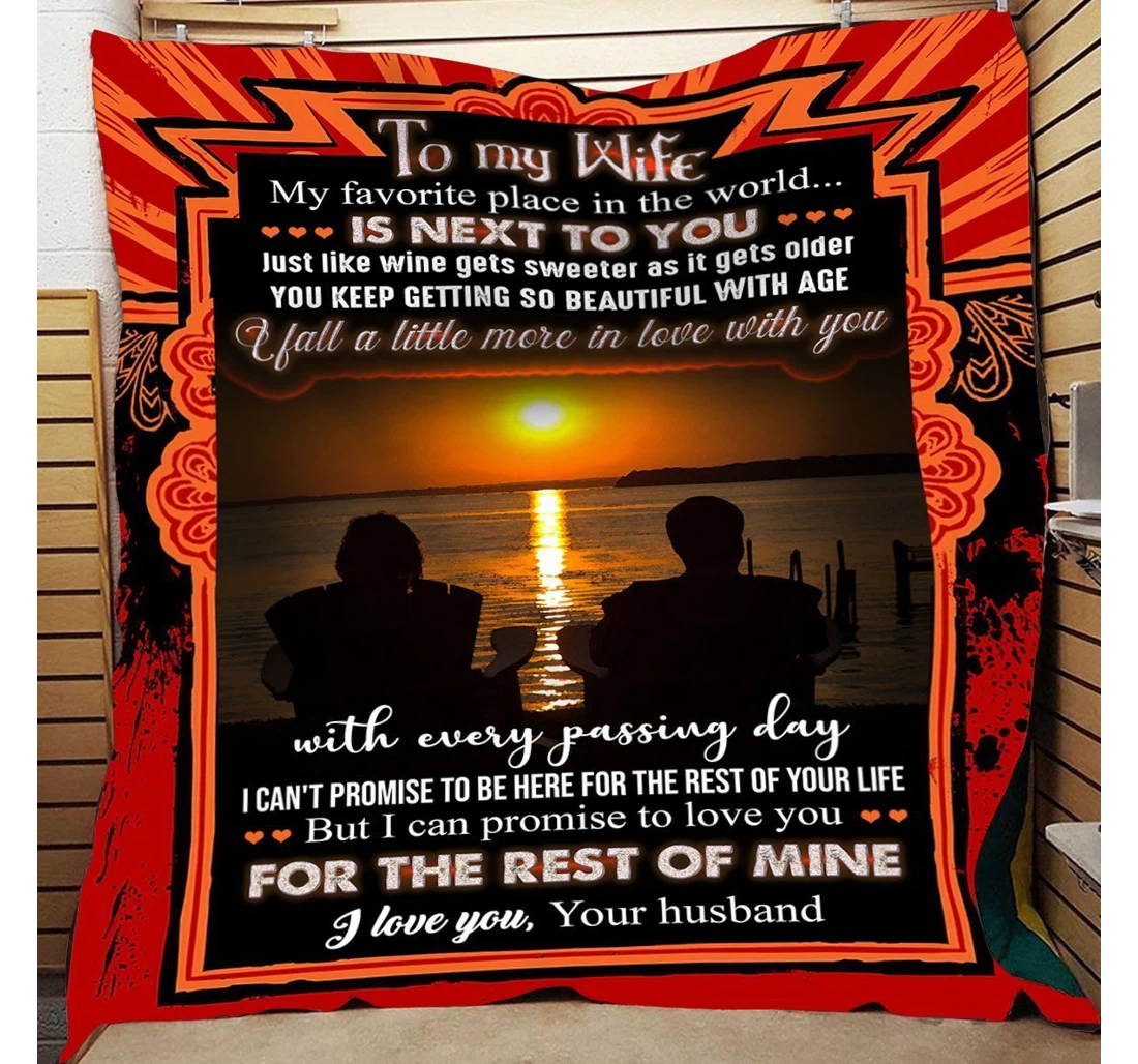 Throw Blanket, Quilt - Lbn Easter To My Wife My Favorite Place In The World Sherpa Fleece
