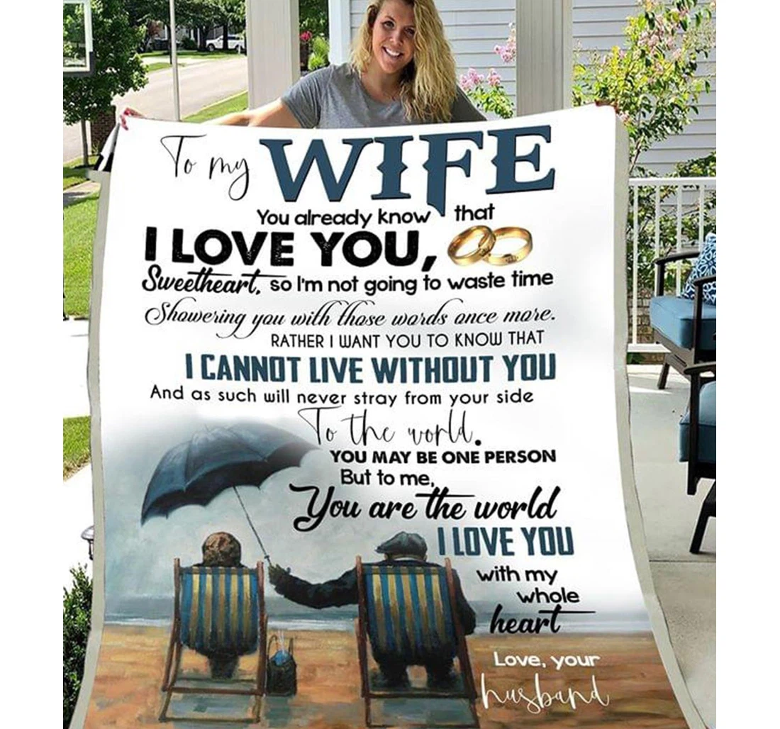 Throw Blanket, Quilt - To My Wife Family I Want You Today Sherpa Fleece