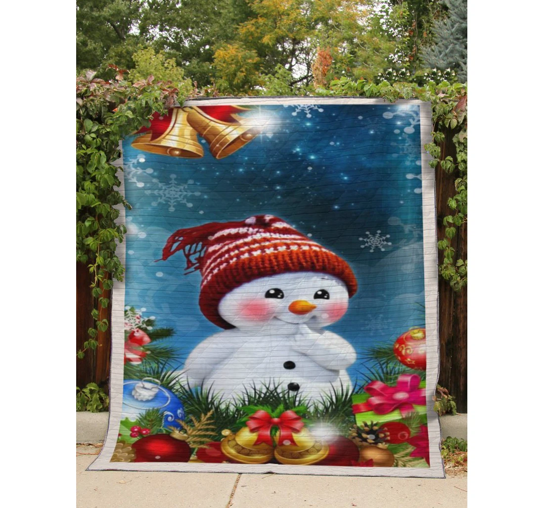 Throw Blanket, Quilt - - Baby Snowman Sherpa Fleece