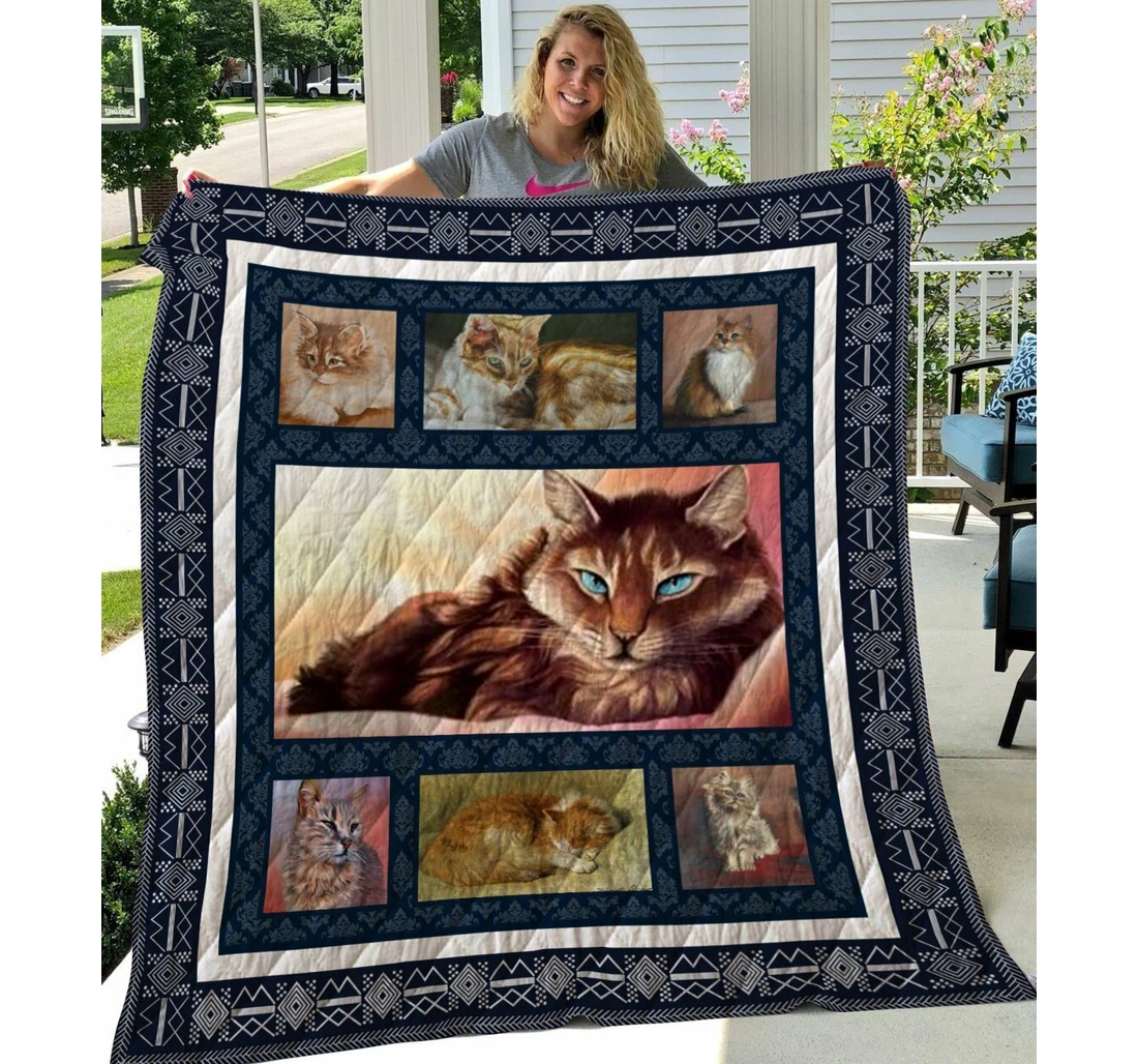 Throw Blanket, Quilt - Cat Cat Sleep Sherpa Fleece