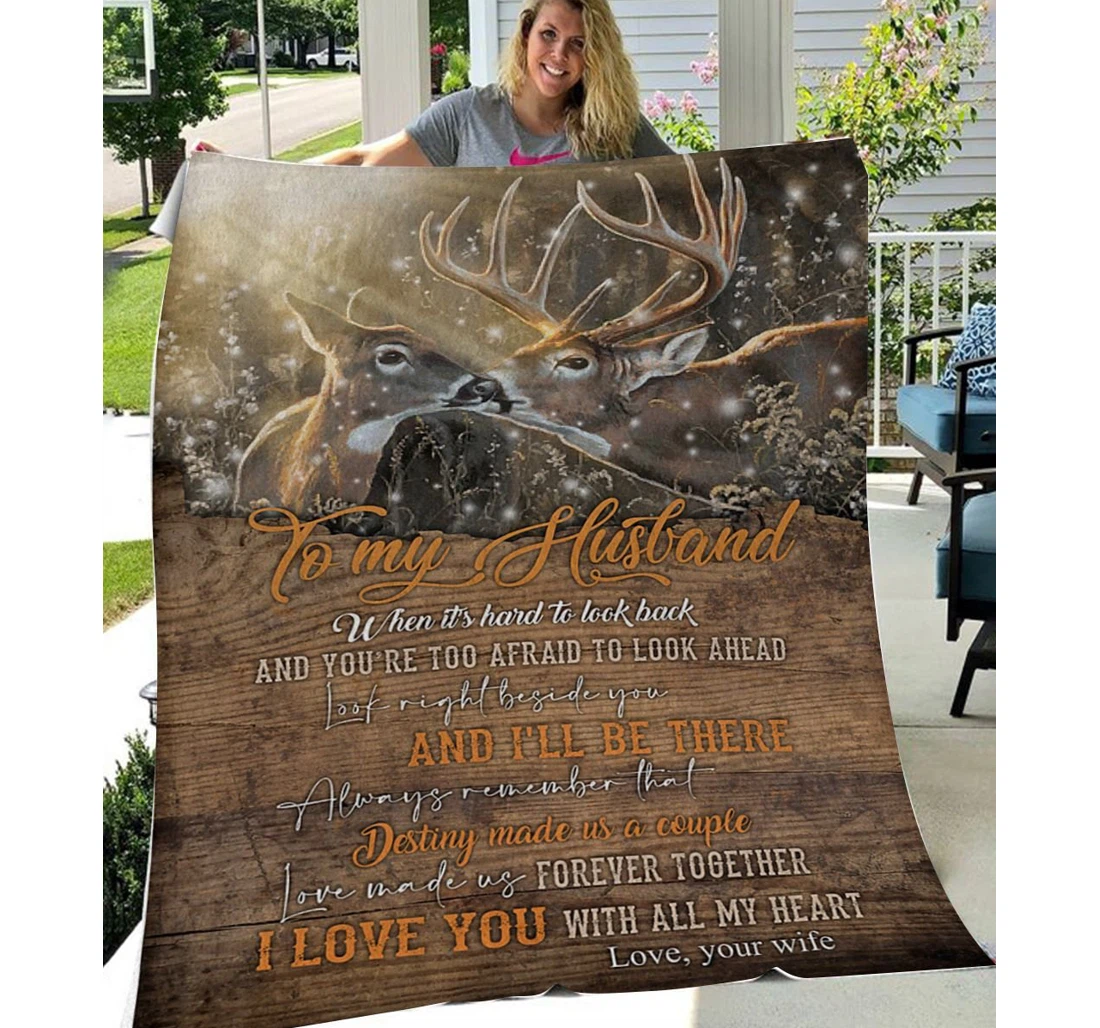 Throw Blanket, Quilt - Family To My Husband I Love You With All My Heart Sherpa Fleece